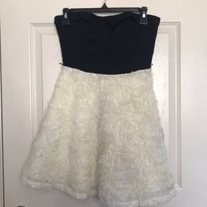 Strapless fit and flare mini dress